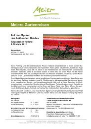 Meiers Gartenreisen Auf den Spuren des ... - Ernst Meier AG