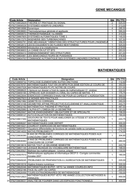 Techniques Sup Maths Phys SVT Méca 2017