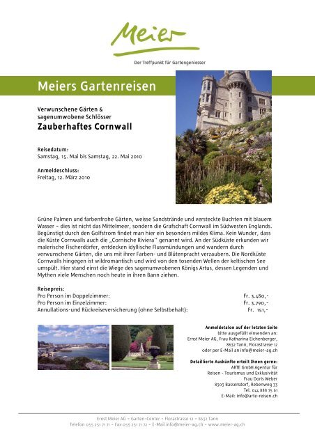 Meiers Gartenreisen - Ernst Meier AG