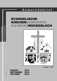 Gottesdienste Mückenloch - Evangelische Kirche Dilsberg