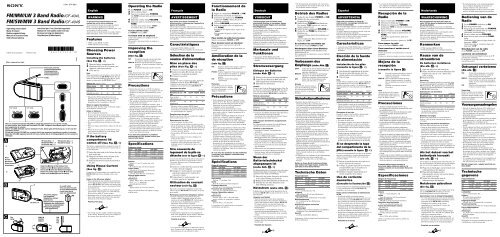 Sony ICF-404S - ICF-404S Istruzioni per l'uso Inglese