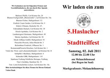 5.Haslacher Stadtteilfest - Freiburg-Haslach