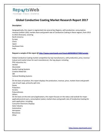 2017 New Market Study: Global Conductive Coating Industry 