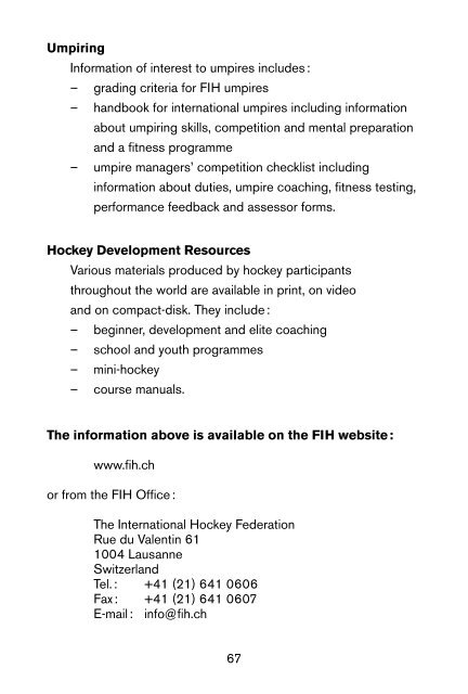 FIH Rules of Hockey 2017