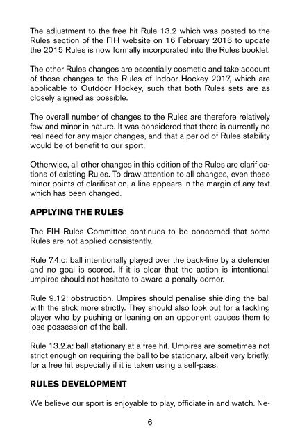 FIH Rules of Hockey 2017