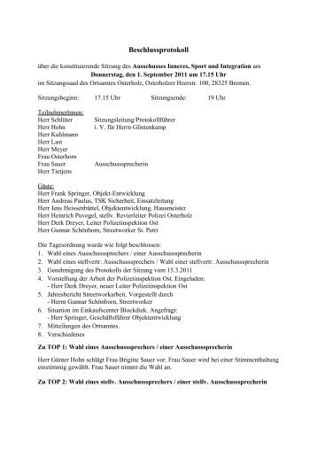 Protokoll der konstituierenden Sitzung vom 01.09.2011 (pdf