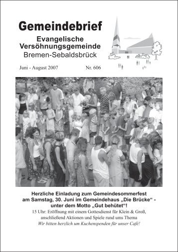 Gemeindebrief 606 - Evangelische Versöhnungsgemeinde :: Bremen