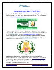 Latest Government Jobs in Tamil Nadu