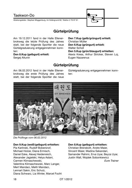 Unsere Judokas bei der Gürtelprüfung - TSV Osterholz-Tenever ...