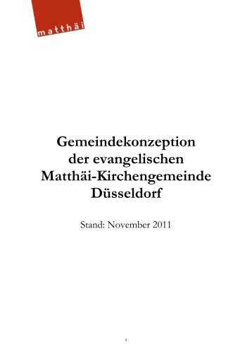 Gemeindekonzeption der evangelischen Matthäi-Kirchengemeinde ...