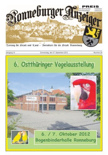 Ronneburger Anzeiger 20/2012 - der Stadt Ronneburg / Thüringen