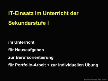 IT-Einsatz im Unterricht der Sekundarstufe I