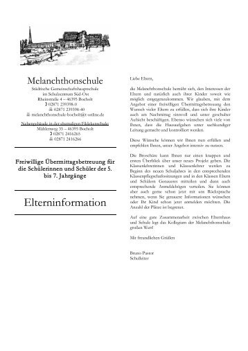 F L Y E R (als PDF) - Melanchthonschule - Bocholt