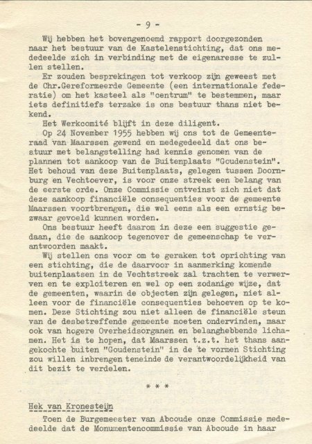 Verslag commissie Vecht en Plassengebied 1952-1955