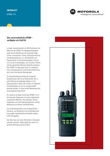 Infoblatt Motorola GP360-11b - Soeffing-Boesner GmbH