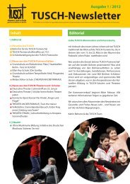TUSCH Newsletter Januar 2012.indd - Kultur macht Schule