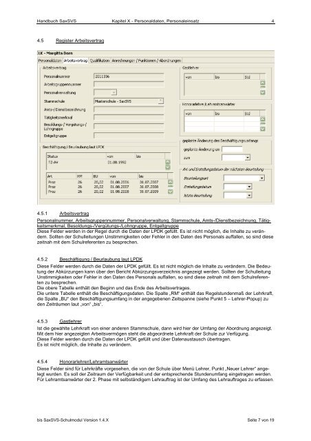 Kapitel X - Personaldaten, Personaleinsatz