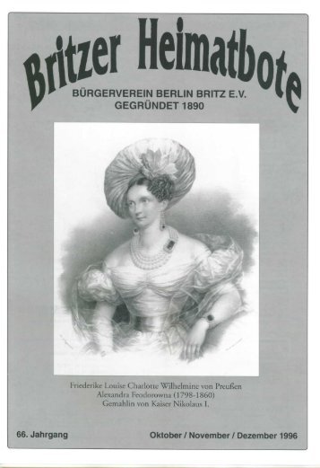 burgerverein berlin britz ev gegründet 1890 - Britzer Bürgerverein