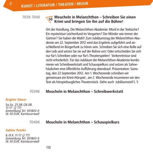 Programm 2|2012 - Melanchthon-Akademie