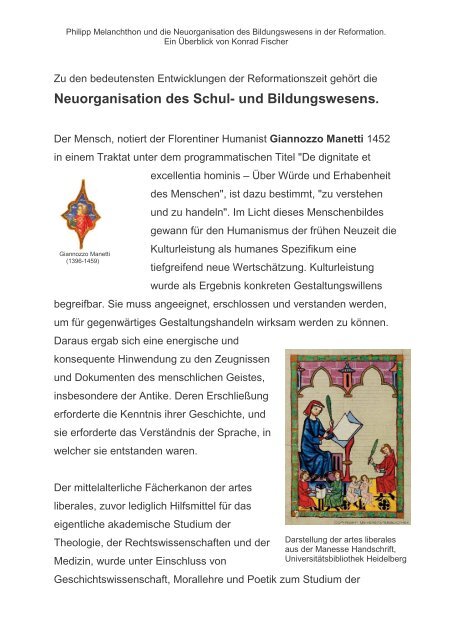 Reformation und Bildungswesen - Dr. Konrad Fischer zu Theologie