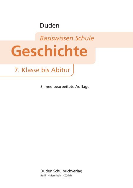 Duden Basiswissen Schule Geschichte - Bibliographisches Institut ...