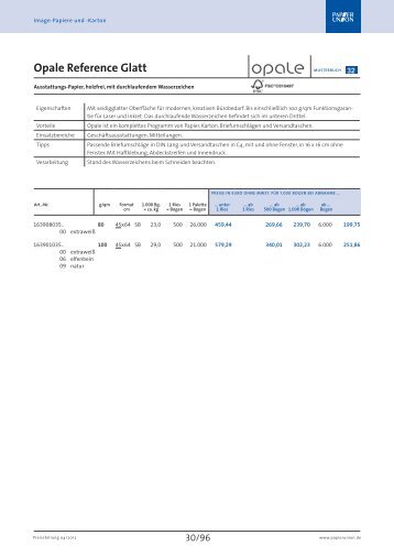 Opale Reference Glatt - Papier Union