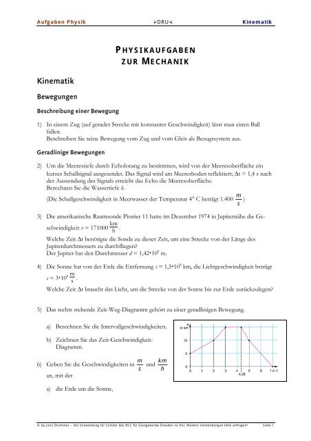 Physik Geschwindigkeit Aufgaben Lösungen Pdf physikaufgaben