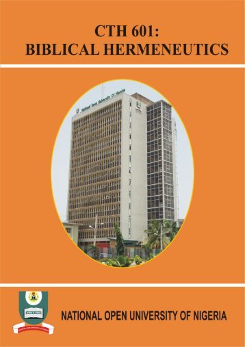 Biblical Hermeneutics - National Open University of Nigeria