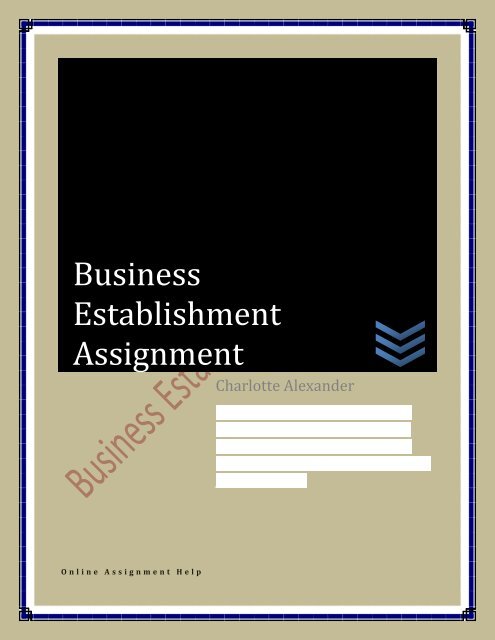 Business Establishment Assignment 21.07