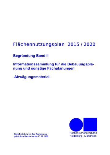 Begründung Band II - Nachbarschaftsverband Heidelberg-Mannheim