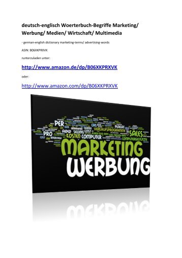 deutsch-englisch Woerterbuch Marketing Werbung Medien