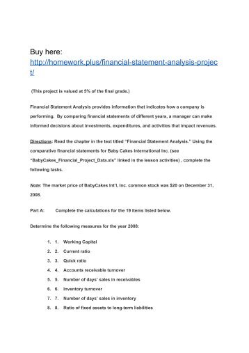 Financial Statement Analysis Project