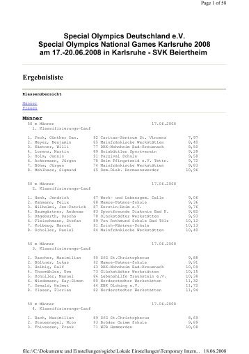20.06.2008 in Karlsruhe - SVK Beiertheim - Special Olympics