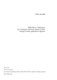 Bibliotheca Collinsiana, seu Catalogus Librorum Antonji Collins ...
