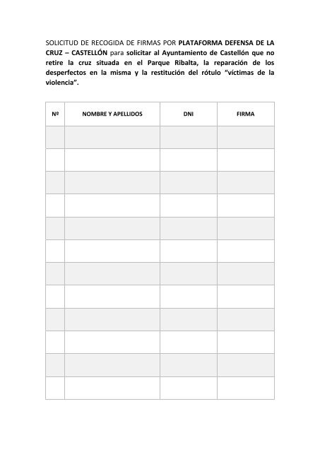 Modelo Solicitud De Firmas