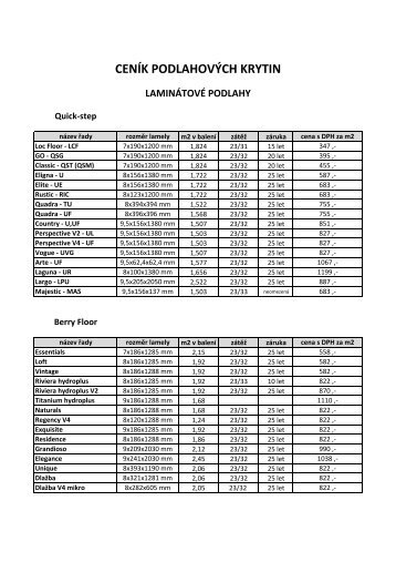 ceník podlahových krytin laminátové podlahy
