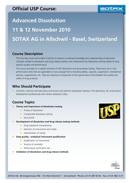 Official USP Course - Sotax