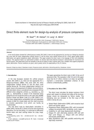 Direct finite element route for design-by-analysis of ... - FH-Aachen