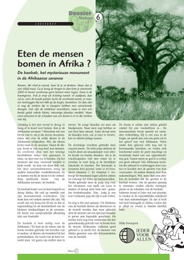 Eten de mensen bomen in Afrika ? - Grasspriet