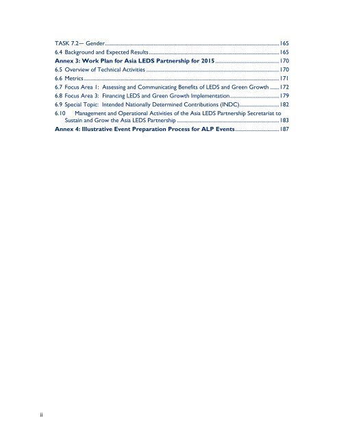 ASIA LOW EMISSION DEVELOPMENT STRATEGIES (LEDS) WORK PLAN