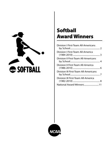 Softball Award Winners - NCAA