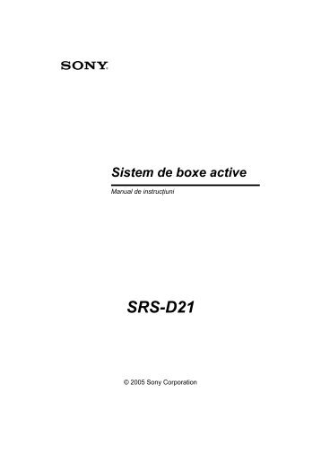 Sony SRS-D21 - SRS-D21 Mode d'emploi Roumain