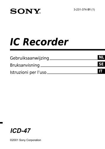 Sony ICD-47 - ICD-47 Istruzioni per l'uso
