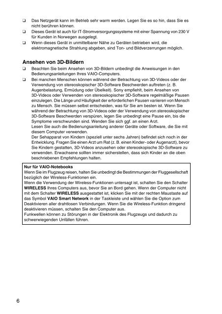 Sony VPCEJ2B1E - VPCEJ2B1E Documents de garantie Allemand