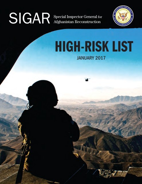 SIGAR HIGH-RISK LIST