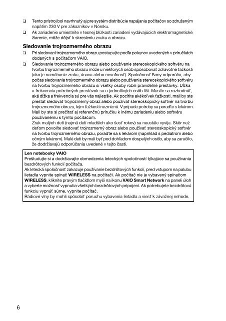 Sony VPCEJ2B1E - VPCEJ2B1E Documents de garantie Slovaque