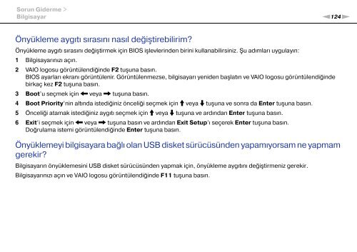 Sony VGN-FW54E - VGN-FW54E Mode d'emploi Turc