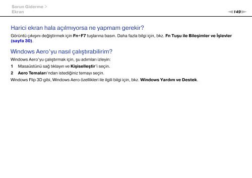 Sony VGN-FW54E - VGN-FW54E Mode d'emploi Turc