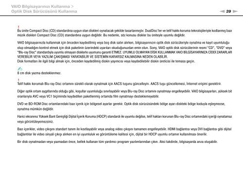 Sony VGN-FW54E - VGN-FW54E Mode d'emploi Turc