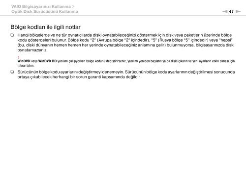 Sony VGN-FW54E - VGN-FW54E Mode d'emploi Turc